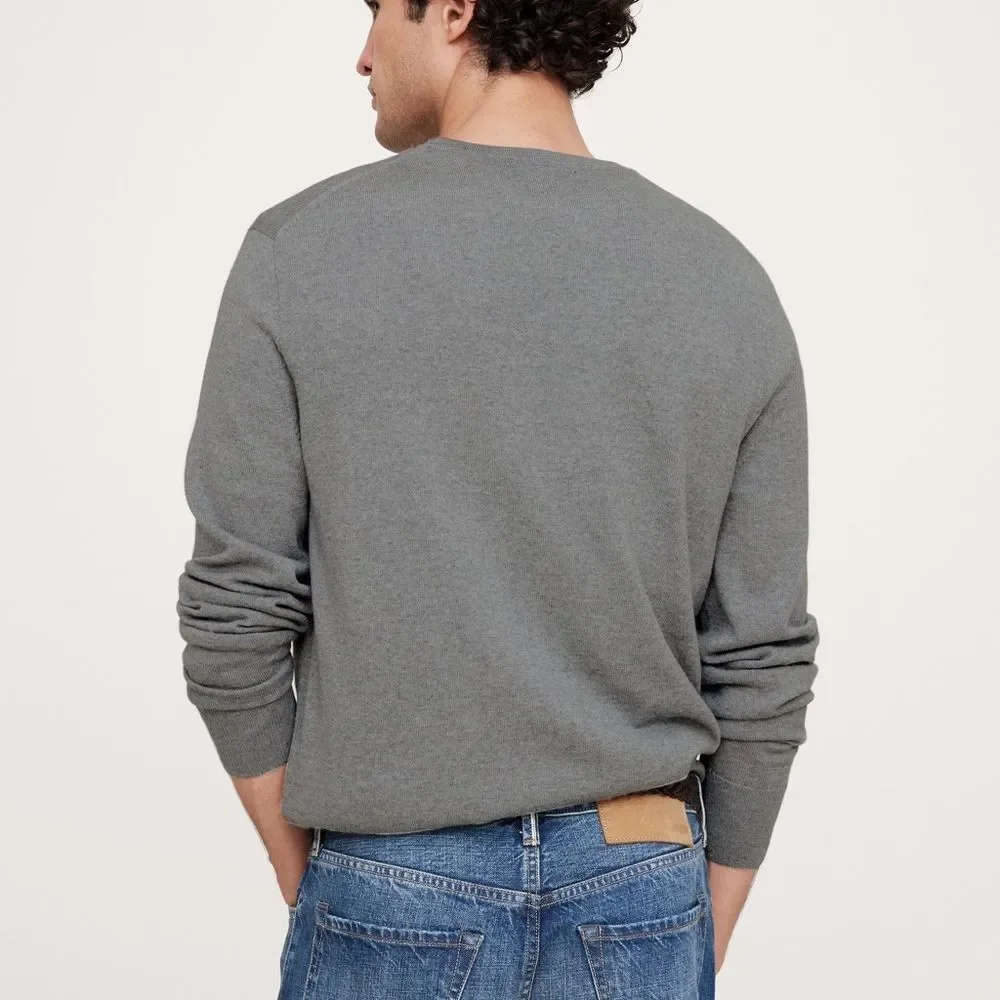 BANANA REPUBLIC ITALIAN‎ MERINO CREW-NECK SWEATER grey size Small NWT